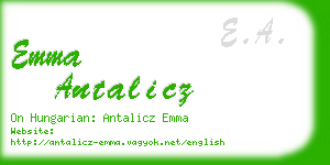 emma antalicz business card